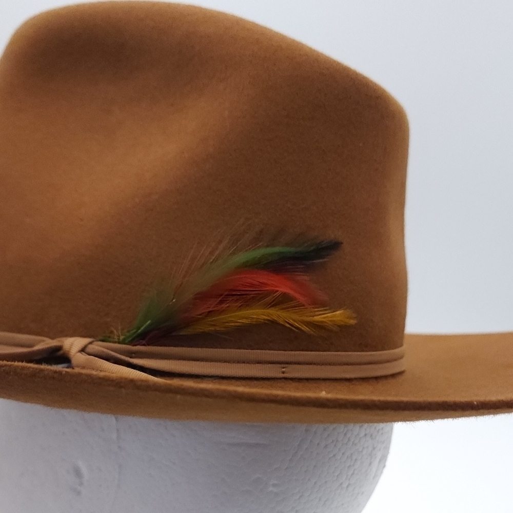 Thoroughbred Moleskin Brown Western Cowboy Hat Yellowstone Gunsmoke VTG 6 5/8 - Picture 8 of 14
